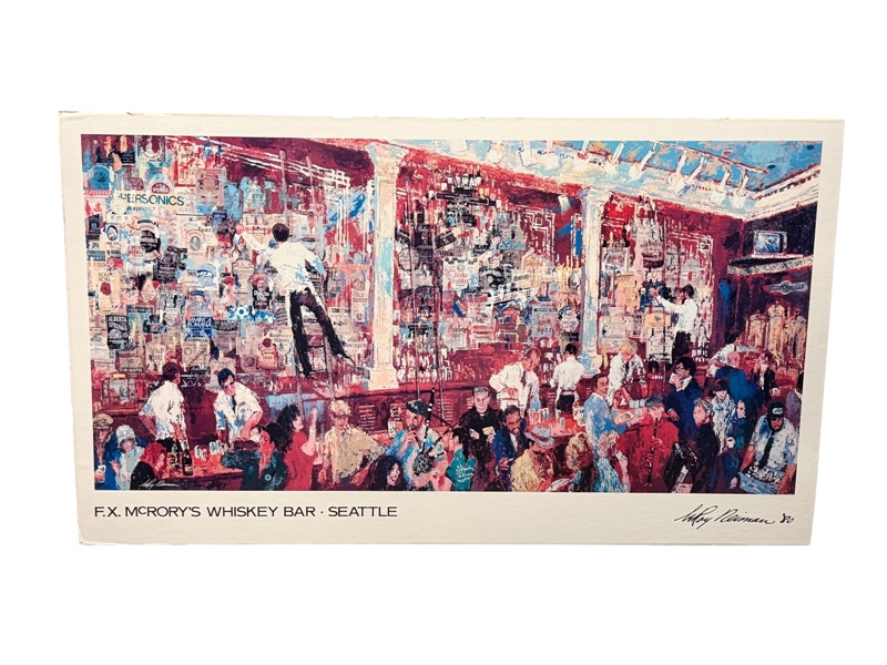 F.X. McRorys Whiskey Bar Seattle Leroy Neiman 1980 Lithograph