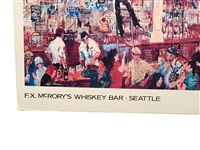F.X. McRory's Whiskey Bar Seattle Leroy Neiman 1980 Lithograph