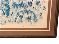 Leroy Neiman Stock Exchange Monochromatic Blue Print