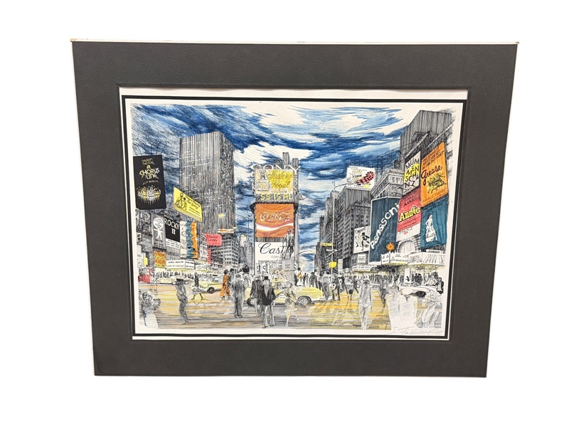 Sandra Finkenberg "Times Square New York City" Signed Lithograph