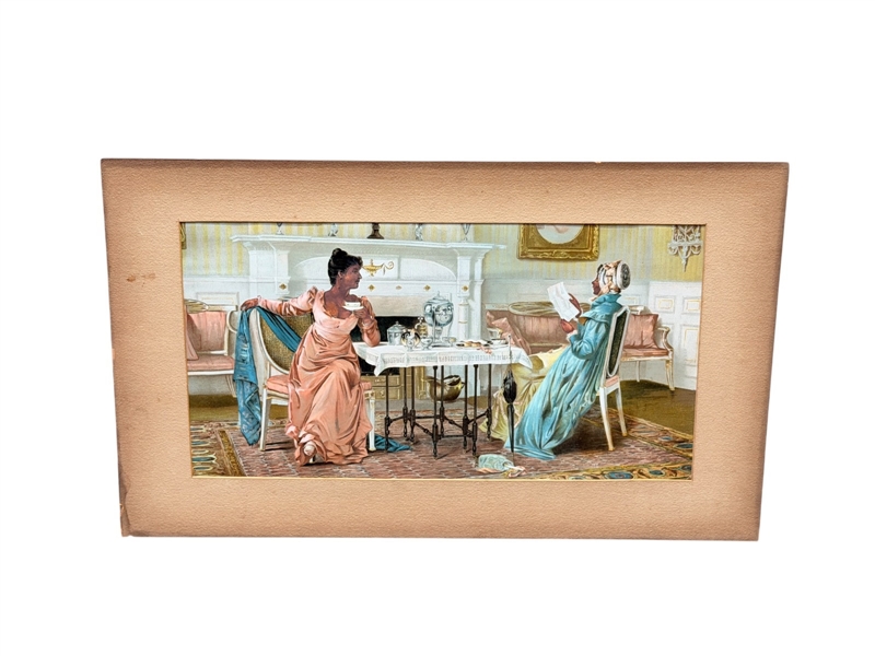Francis Davis Millet 1894 Chromolithograph "How the Gossip Grew"