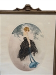 Louis Icart Le Bonnet Bleu Print Original Frame