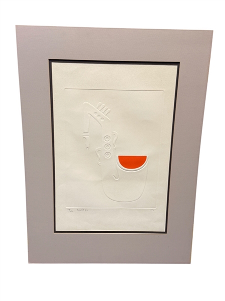 Cecilia "Cecy" Davilla Embossed Intaglio Print "Twisted Sax"