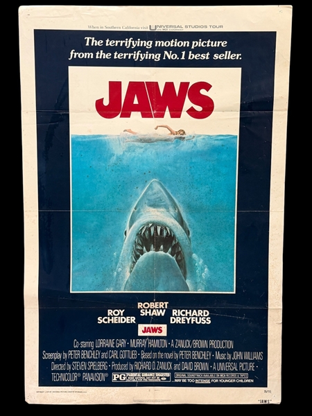 1975 Original Movie Poster "Jaws" Steven Spielberg