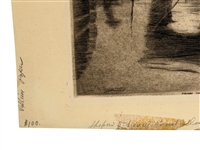 (2) Drypoint Etchings by Elias M. Grossman (Amer. 1898-1947) Washington Arch, Bethesda Fountain