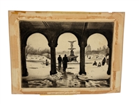 (2) Drypoint Etchings by Elias M. Grossman (Amer. 1898-1947) Washington Arch, Bethesda Fountain