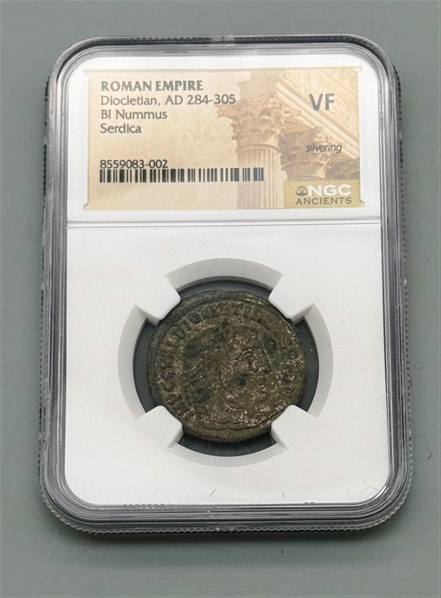 NGC VF Roman Empire Diocletian AD 284-305 BI Nummus Serdica