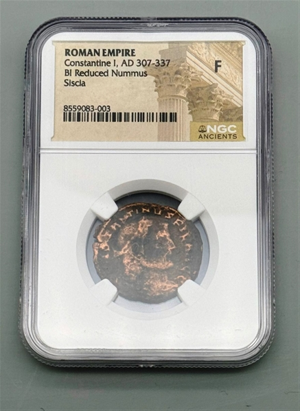 NGC F Roman Empire Constantine I AD 307-337 BI Reduced Nummus Siscia