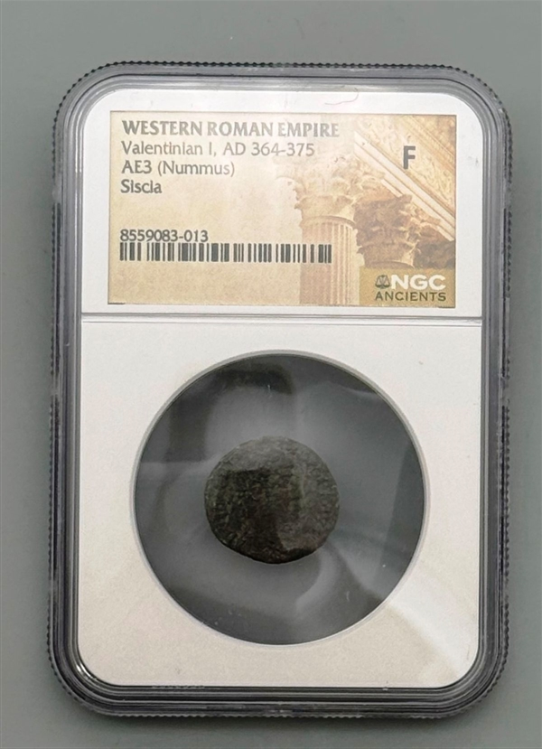 NGC F Western Roman Empire Valentinian I AD 364-375 AE (Nummus) Siscia