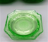 (20) Anchor Hocking Uranium Glass Plates Princess Green Pattern