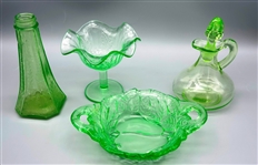Group Anchor Hocking Uranium Glass Serving Dishes & Others
