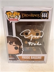 (4) Autographed Funko Pops; LOTR Frodo, Samwise, Gollum, Legolas