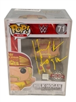 (2) Autographed Funko Pops Wrestle Mania Hulk Hogan, WWE Hulk Hogan