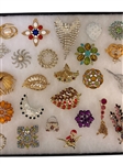Group of Signed Costume Jewelry Brooches (29)