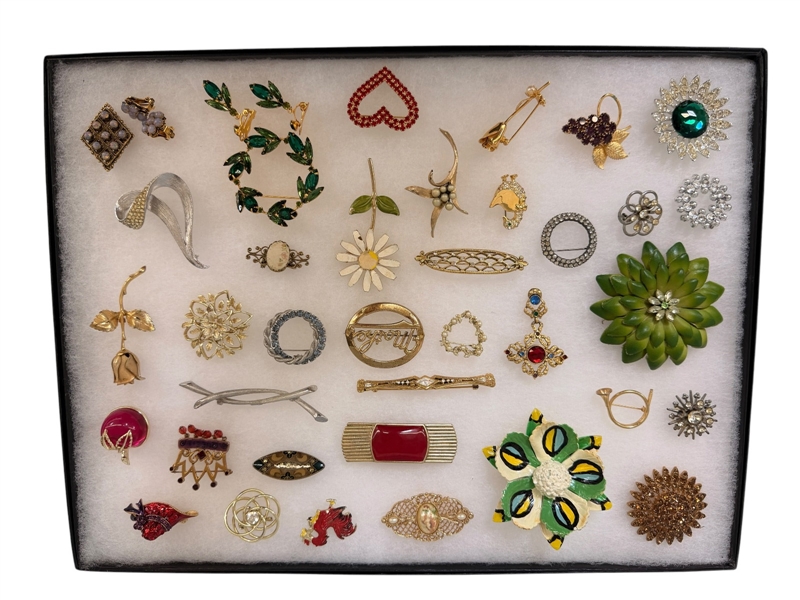 Group of Costume Jewelry Earrings, Brooches and More