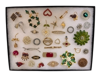 Group of Costume Jewelry Earrings, Brooches and More