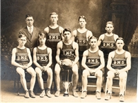 (2) Black and White Sports Team Photographs; 1920's Basketball, 1910's Baseball