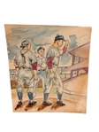 1914 Boys Magazines Featuring Baseball Player, Watercolor by Tedman Coach and Pitcher
