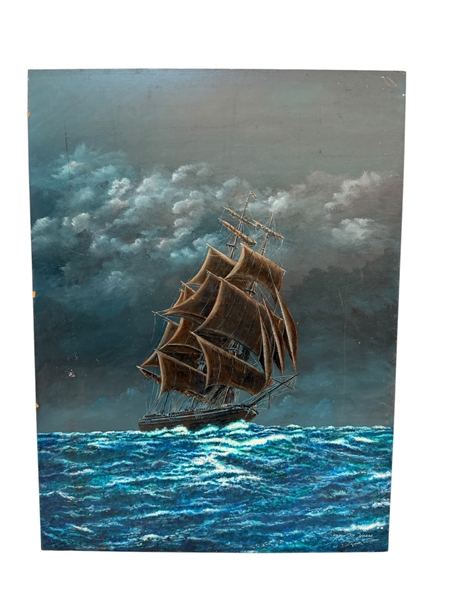William Hasse Marine Painting on Board
