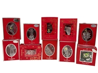(10) Waterford Crystal Christmas Ornaments in Original Boxes