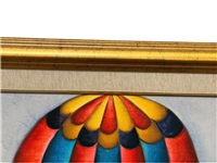 Joyce Roybal Oil on Board Children in Hot Air Balloon