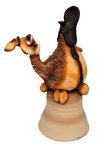 Pair of Todd J. Warner Whimsical Stoneware Bell Sculptures; Camel, Giraffe