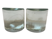 Pair Blenko Glass Clear Glass Art Bookends