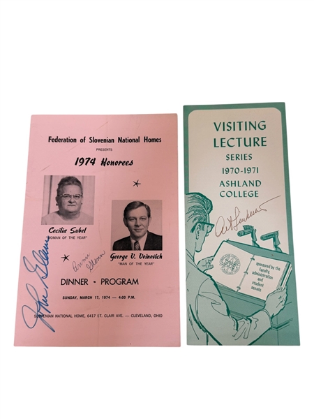 (2) Signed Pieces of Ephemera; Art Linkletter, John and Annie Glenn