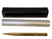 Bulgari Ball Point Pen Electroplated Gold with Matching Sleeve and Box