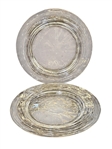 (2) Steuben Clear Bubble Threaded Plates