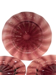 (5) Steuben Ribbed Optic Plates in Amethyst