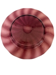 (5) Steuben Ribbed Optic Plates in Amethyst
