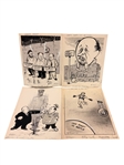(4) Hyman Rosen American Political Cartoonist Original Artwork Albany Times Union