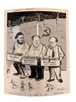(4) Hyman Rosen American Political Cartoonist Original Artwork Albany Times Union