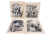 (4) Bil Canfield Original Political Cartoon Satire Artwork 
