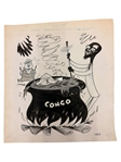 (5) Jim Ivey Original Political Cartoon Art 1960's; San Francisco Examiner