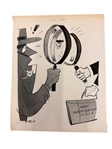 (5) Jim Ivey Original Political Cartoon Art 1960's; San Francisco Examiner