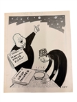 (5) Jim Ivey Original Political Cartoon Art 1960's; San Francisco Examiner