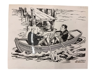 (6) Original Political Cartoon Art by Bastian, Jensen, Valtman