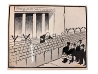 (6) Original Political Cartoon Art by Bastian, Jensen, Valtman