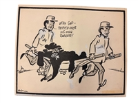 (6) Original Political Cartoon Art by Bastian, Jensen, Valtman