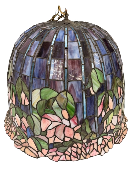 Hanging Large Tiffany Style Stained Glass Flowering Lamp Shade