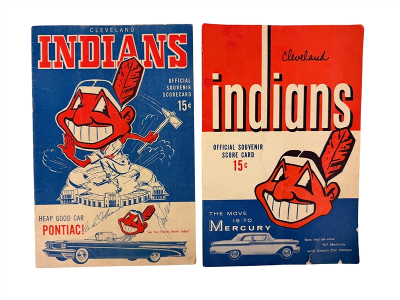 (2) 1950s Cleveland Indians Scorecards