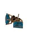 Stunning Malachite Tear Drop Cabochon Pendant Set in 14k Gold Basket & Pair 14k Gold Earrings with Blue Stones