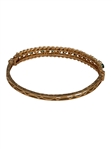 14k Gold Necklace, 14k Gold Cuff Bracelet with Seed Pearls, Emeralds