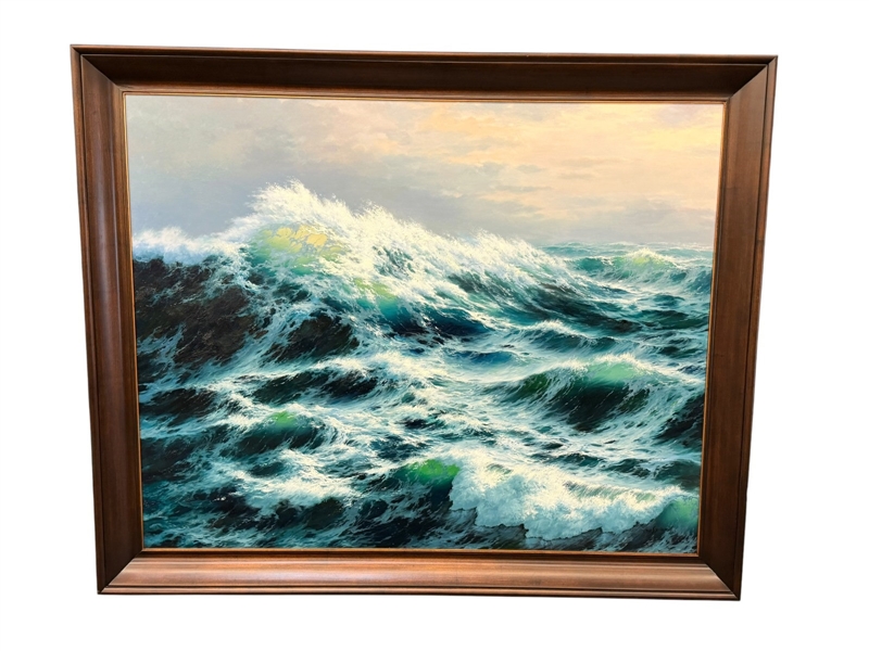 M.S. Park (Korea) Palatial Oil Painting on Canvas "Ocean"