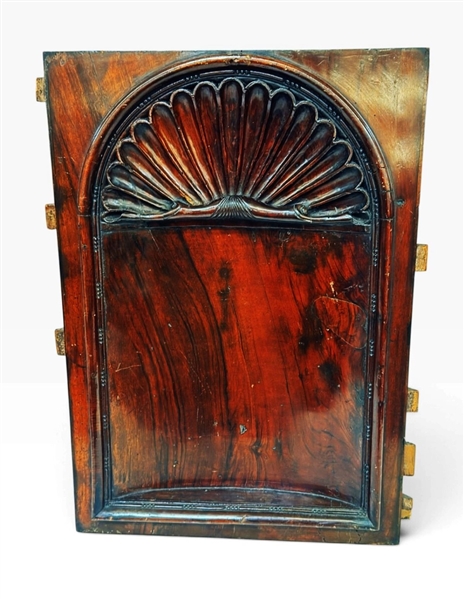 Antique Mahogany Cabinet Panel Scallop Design