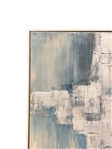 Large Abstract Oil Painting on Canvas Lines in Blue and White