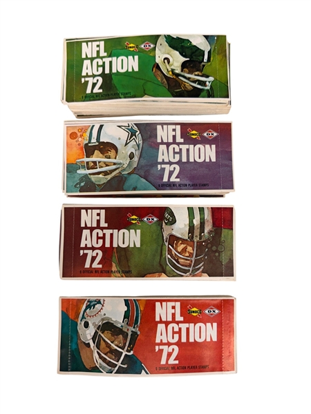 1972 (108) Pieces Sunoco NFL Football Stamps in Unopened Booklets