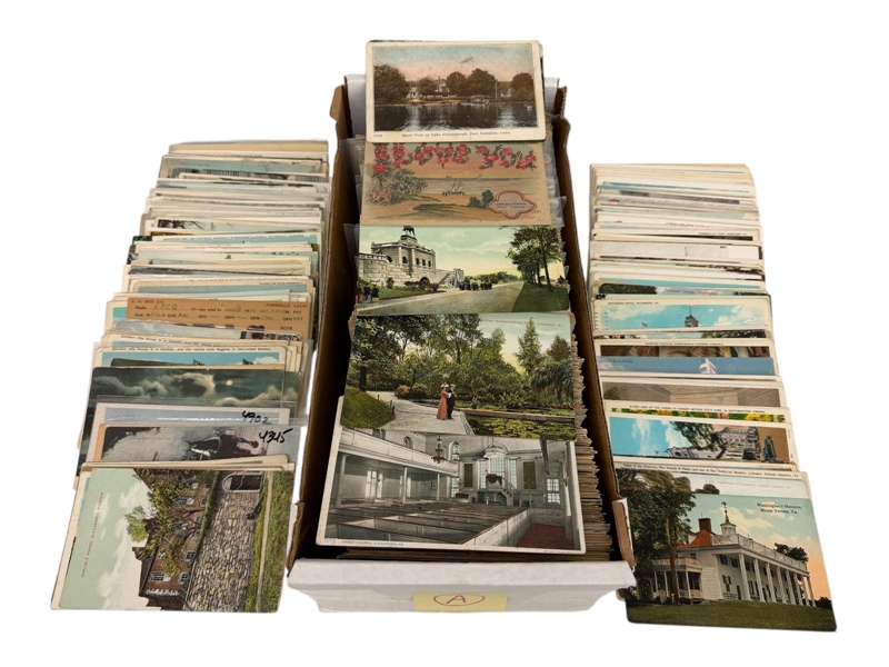 Group of 1000+ Border and Borderless Postcards US State and City Views